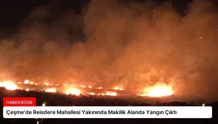 Çeşme’de Reisdere Mahallesi Yakınında Makilik Alanda Yangın Çıktı