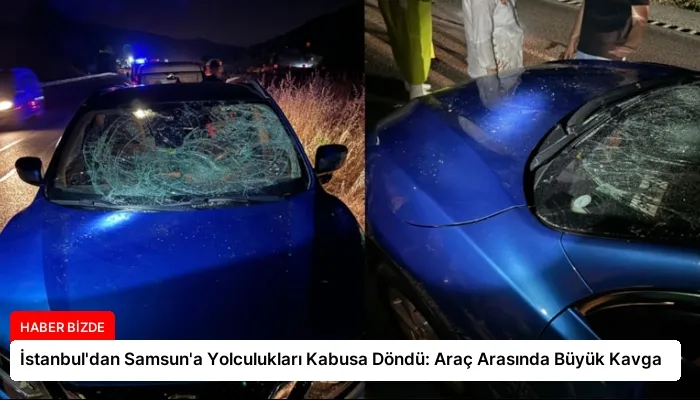 İstanbul’dan Samsun’a Yolculukları Kabusa Döndü: Araç Arasında Büyük Kavga