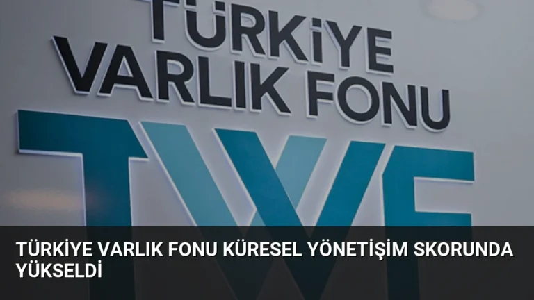 Türkiye Varlık Fonu Küresel Yönetişim Skorunda Yükseldi
